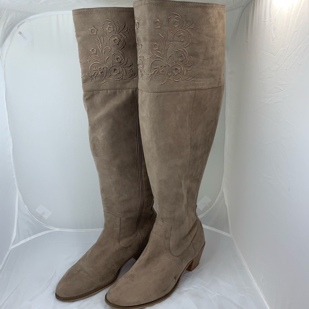 TORRID EMBROIDERED OVER-THE-KNEE BOOTS